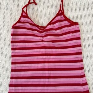 PINK Victoria's Secret Pink and Red Striped Camisole